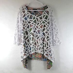 MULTIPLES Two-piece Sleeveless Tank w Sheer Outer Layer Tunic Size S